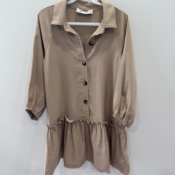 Zara Kids Khaki Shirtdress - Picture 4 of 9